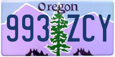 OR license plate 993ZCY