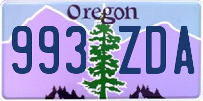 OR license plate 993ZDA