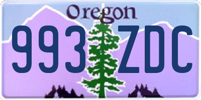 OR license plate 993ZDC