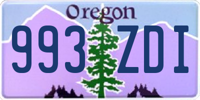 OR license plate 993ZDI