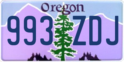 OR license plate 993ZDJ