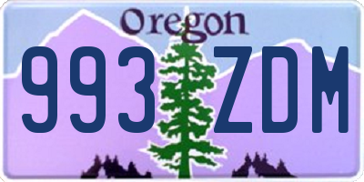 OR license plate 993ZDM