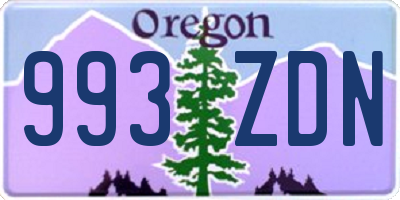 OR license plate 993ZDN