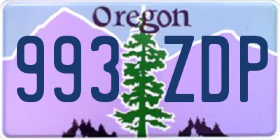 OR license plate 993ZDP