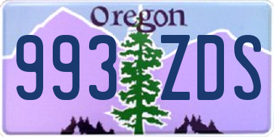 OR license plate 993ZDS