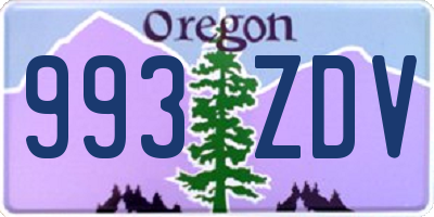 OR license plate 993ZDV