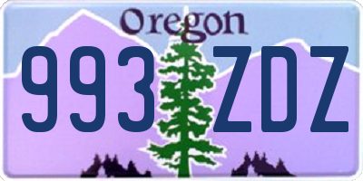 OR license plate 993ZDZ