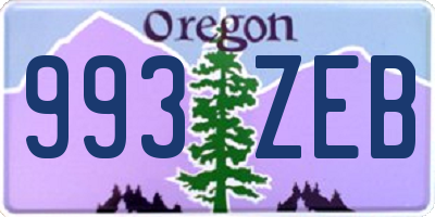 OR license plate 993ZEB