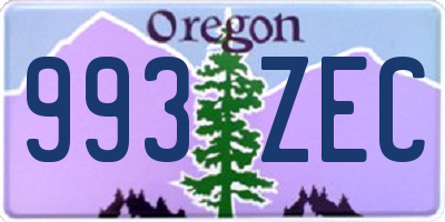 OR license plate 993ZEC