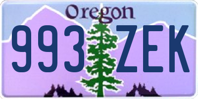 OR license plate 993ZEK