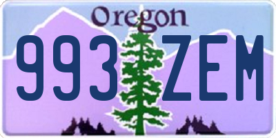 OR license plate 993ZEM