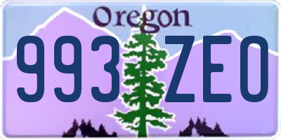 OR license plate 993ZEO