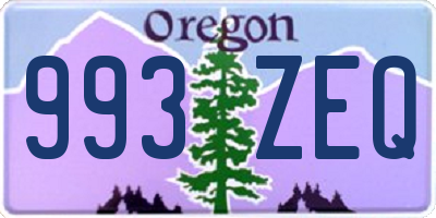 OR license plate 993ZEQ