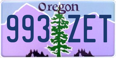 OR license plate 993ZET