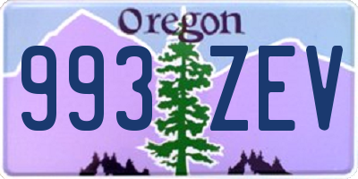 OR license plate 993ZEV
