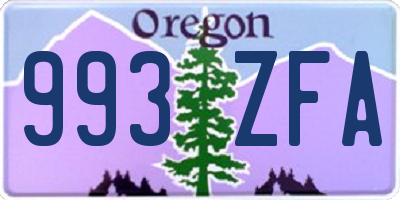 OR license plate 993ZFA