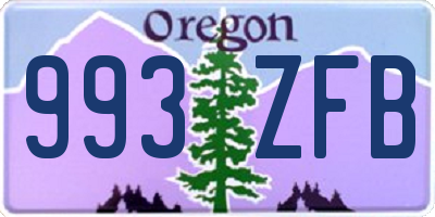 OR license plate 993ZFB