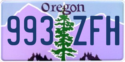 OR license plate 993ZFH