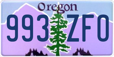 OR license plate 993ZFO