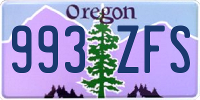 OR license plate 993ZFS
