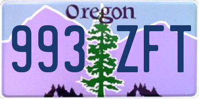 OR license plate 993ZFT