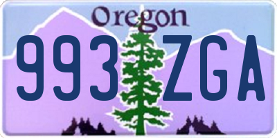 OR license plate 993ZGA