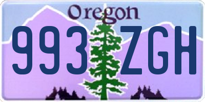 OR license plate 993ZGH