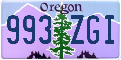 OR license plate 993ZGI