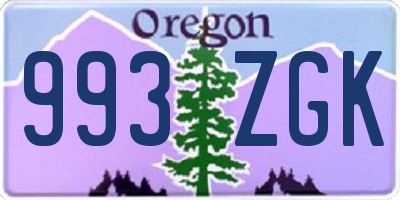 OR license plate 993ZGK