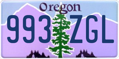 OR license plate 993ZGL