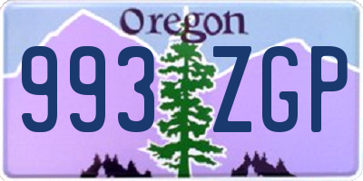 OR license plate 993ZGP