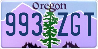 OR license plate 993ZGT