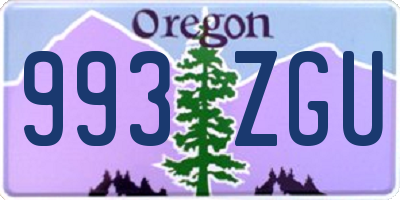 OR license plate 993ZGU