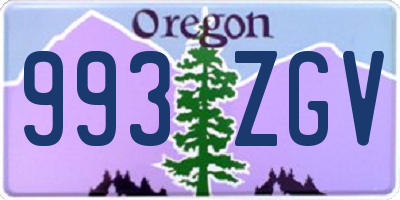 OR license plate 993ZGV