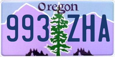 OR license plate 993ZHA