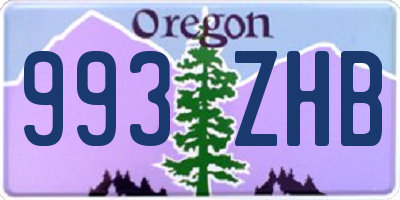 OR license plate 993ZHB