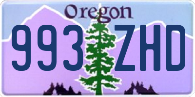 OR license plate 993ZHD