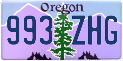 OR license plate 993ZHG