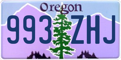 OR license plate 993ZHJ