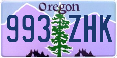 OR license plate 993ZHK