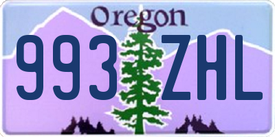 OR license plate 993ZHL