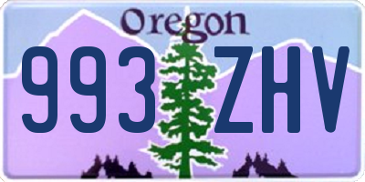 OR license plate 993ZHV