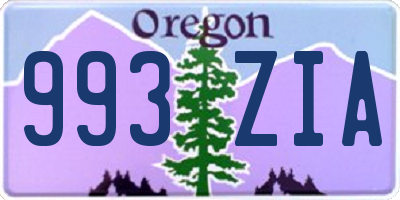 OR license plate 993ZIA