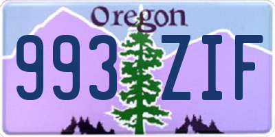 OR license plate 993ZIF