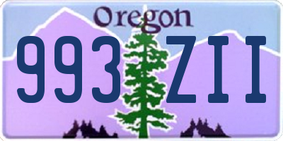 OR license plate 993ZII