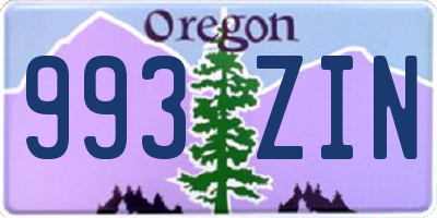 OR license plate 993ZIN