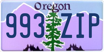 OR license plate 993ZIP