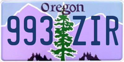 OR license plate 993ZIR