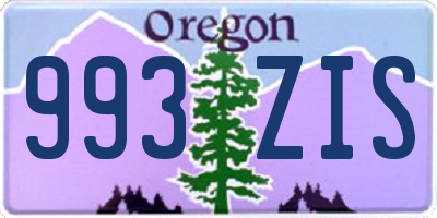 OR license plate 993ZIS