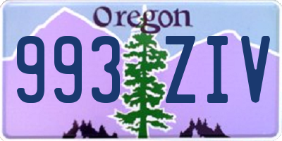 OR license plate 993ZIV